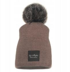 Majka Női Téli Bélelt Sapka Pomponos Felvarróval Majka Barna