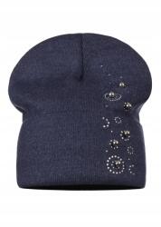 Majka Beanie Női Sapka Őszi Téli Díszített Lengyel Márka Sötétkék