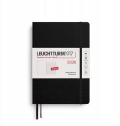 Leuchtturm1917 heti naptár A5, keményfedeles, fekete, 2026 (372650)