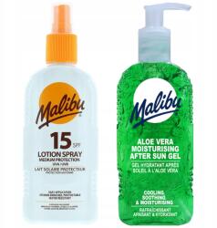 Malibu SPF15 Vízálló Spray 200ml Aloe Napozás utáni Gél 200ml