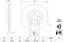 Bosch Disc frana BOSCH 0 986 479 J32 (0 986 479 J32) - automobilus