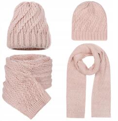 Majka Sál Sapka Beanie Női Szett 10% Gyapjú Rózsaszín (D35-186-UNI)