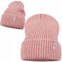 Majka Téli Sapka Ősz Női Tél Ősz 10% Gyapjú Vastag Szövés Rózsaszín (LV8 RÓŻ)