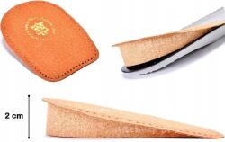  Barna gyermek és ifjúsági sarokemelő 2 cm-es talpbetét a sarok alá 20 mm 30-36-os méret (ORTOPEDYCZNE PODPIĘTKI HEEL CORK KLINY 2 CM)