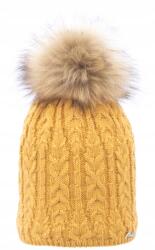 Majka Női Téli Meleg Sapka Pomponos Polár Béléssel, Mézsárga