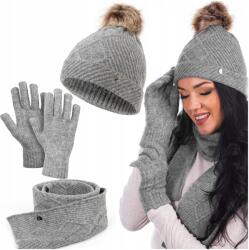 Heyo Női Téli Sapka, Sál, Kesztyű Szett Pomponnal, Sál Szett Heyo (HZ0012)