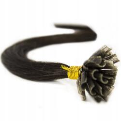 Modern-hair Keratin Haj Melírozott 100% Természetes Keratin Pikkely 60 CM sötétbarna 2 (U60/2)