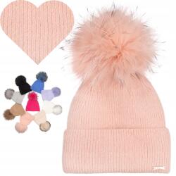 Majka Rózsaszín Gyapjú Sapka pomponnal Lengyel márka 60% Angora polár béléssel (Czapka Latina (polar) Proszek SD37)