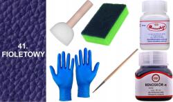  Lila Bőrfesték sima bőr cipőkhöz, Wilbra tisztító, G10-01 lakk készlet (Zestaw Farba RENOSKÓR do skóry ZMYWACZ Gąbka)