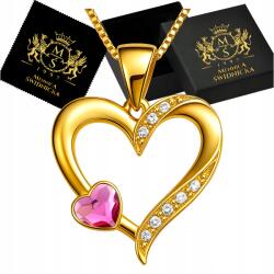 Mennica Świdnicka Nyaklánc Arany Ezüst 925 Lánc Medál Szív Strassz Ajándék