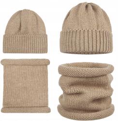 Majka Kémény Sapka Cső Szett Női 15% Gyapjú 15% Alpaka Bézs (D39-102-KPL)