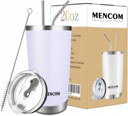  Szigetelt Termoszbögre Kávéhoz 600ML Rozsdamentes Acél, Tetővel És Szívószállal (09990)