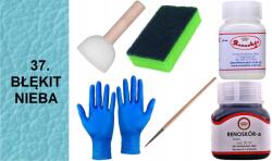  Égkék Bőrfesték sima bőrre, Wilbra LakkLEMOSÓ G10-01 készlet (Zestaw Farba RENOSKÓR do skóry ZMYWACZ Gąbka)