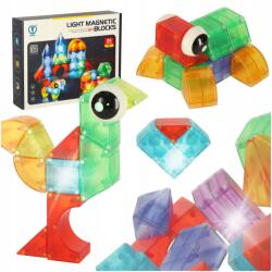 Artemis Mágneses világító építőkockák gyerekeknek Oktató építőkészlet 34db-os (IK-KX3628)
