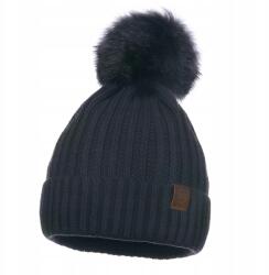 Majka Női Őszi-téli Sapka Meleg Pomponnal, Sötétkék
