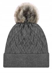 Majka Meleg Stílusos Női Sapka Pomponnal (D-14 Grafit)