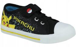  Fekete tépőzáras tornacipő fehér talp Pokemon nyári tornacipő R24 (PO000783)