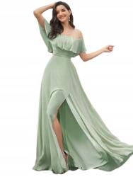Shein Ruha Maxi Menta Nyitott Vállú Fodros 34 1HQ (SN2210281191978313)