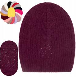 Majka Női Gyapjú Téli Sapka 50% Angora Lengyel Márka Majka Bordó (Czapka Zaynur H 915 bordowa 46377)