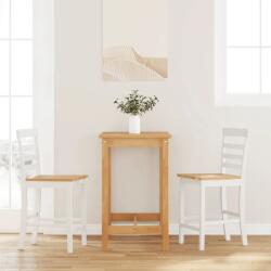 VidaXL bárszék 2 db fehér tömör gumifa (8721158562258)