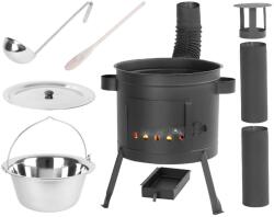 Artool Soba cu ceaun/tuci, cu burlane, 42 cm, ceaun de 22 L, polonic, lingura de lemn, Artool (143301)