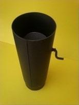 K-Fém Füstcső huzatszabályzóval - Ø 130mm - fekete, festett