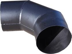 K-Fém Füstcső könyök - vastag falú - Ø 130 x 90° - fekete, festett