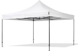 TOOLPORT Összecsukható pavilon, acél, 4x4m, oldalpanelek nélkül, fehér Pavilon sátor, Piaci sátor, Pop up sátor - (600102)