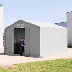 TOOLPORT Ponyva csarnok, 6x6m, PVC ponyva, szürke, statikai megerősítéssel (beton alap) Ponyva raktár - (94108)