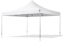 TOOLPORT Összecsukható pavilon, Aluminium, 4x4m, oldalpanelek nélkül, fehér Pavilon sátor, Piaci sátor, Pop up sátor - (600172)