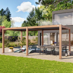PRIMEYARD 3x6m Pergola, lamellás tetővel, tölgyfa kinézet Bioklimatikus pergola - (400121)
