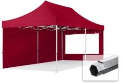 TOOLPORT Összecsukható pavilon, Aluminium, 3x6m, 2 oldalpanellel együtt, piros Pavilon sátor, Piaci sátor, Pop up sátor - (600235)