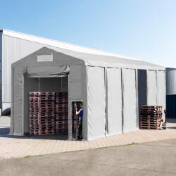TOOLPORT Ipari sátor, 6x12m, PVC ponyva, szürke, padlókerettel, statikai megerősítés nélkül Raktár sátor - (79827)