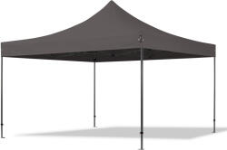 TOOLPORT Összecsukható pavilon, acél, 4x4m, oldalpanelek nélkül, sötétszürke Pavilon sátor, Piaci sátor, Pop up sátor - (600099)