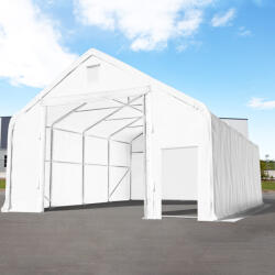 TOOLPORT Ponyva csarnok, 8x20m, PRIMEtex-ponyva, fehér, statikai megerősítéssel (föld alap) Ponyva raktár - (48685)