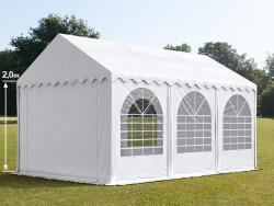 TOOLPORT Parti sátor, 3x6m, PVC ponyva, fehér, padlókerettel Sörsátor, Rendezvény sátor - (2643)