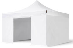 TOOLPORT Összecsukható pavilon, Aluminium, 4x4m, 4 oldalpanellel együtt, fehér Pavilon sátor, Piaci sátor, Pop up sátor - (600173)