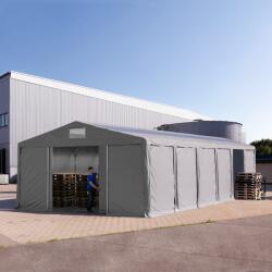 TOOLPORT Ipari sátor, 8x12m, PVC ponyva, szürke, padlókerettel, statikai megerősítés nélkül Raktár sátor - (79843)