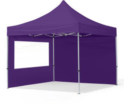 TOOLPORT Összecsukható pavilon, Aluminium, 3x3m, 2 oldalpanellel együtt, lila Pavilon sátor, Piaci sátor, Pop up sátor - (59009)