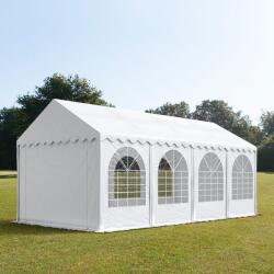 TOOLPORT Parti sátor, 3x8m, PVC ponyva, fehér, padlókerettel Sörsátor, Rendezvény sátor - (7666BL)