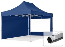 TOOLPORT Összecsukható pavilon, Aluminium, 3x4, 5m, 2 oldalpanellel együtt, sötétkék Pavilon sátor, Piaci sátor, Pop up sátor - (600209)