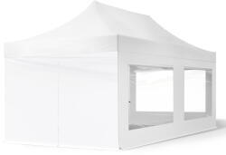 TOOLPORT Összecsukható pavilon, acél, 3x6m, 4 oldalpanellel együtt, fehér Pavilon sátor, Piaci sátor, Pop up sátor - (59056)