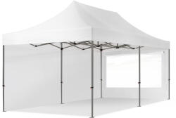 TOOLPORT Összecsukható pavilon, acél, 3x6m, 2 oldalpanellel együtt, fehér Pavilon sátor, Piaci sátor, Pop up sátor - (600083)