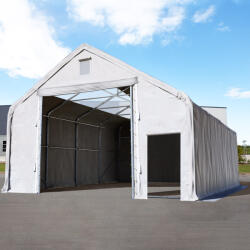 TOOLPORT Ponyva csarnok, 10x20m, PRIMEtex-ponyva, szürke, statikai megerősítéssel (föld alap) Ponyva raktár - (49838)