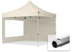 TOOLPORT Összecsukható pavilon, Aluminium, 3x3m, 2 oldalpanellel együtt, pezsgő szín Pavilon sátor, Piaci sátor, Pop up sátor - (600157)