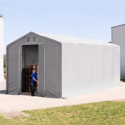 TOOLPORT Ponyva csarnok, 5x10m, PRIMEtex-ponyva, szürke, statikai megerősítés nélkül Ponyva raktár - (79991)