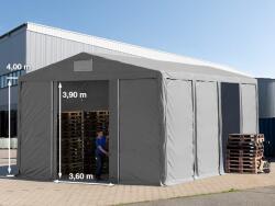 TOOLPORT Ipari sátor, 8x8m, PVC ponyva, szürke, padlókerettel, statikai megerősítéssel (föld alap) Raktár sátor - (93833)