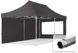 TOOLPORT Összecsukható pavilon, Aluminium, 3x6m, 2 oldalpanellel együtt, sötétszürke Pavilon sátor, Piaci sátor, Pop up sátor - (600233)