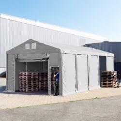 TOOLPORT Ipari sátor, 5x10m, PVC ponyva, szürke, padlókerettel, statikai megerősítés nélkül Raktár sátor - (79805)