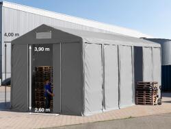 TOOLPORT Ipari sátor, 6x12m, PVC ponyva, szürke, padlókerettel, statikai megerősítéssel (beton alap) Raktár sátor - (94042)